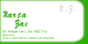 marta zai business card